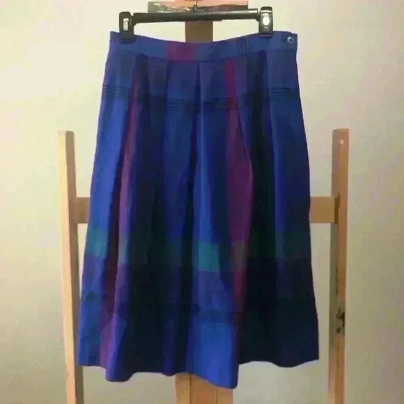 Vintage Diane Von Furstenberg Plaid Pencil Wool Skirt Secretary DVF 27” Waist - Picture 1 of 4
